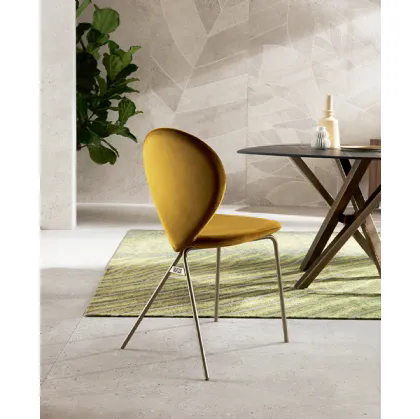 Sedia di design in velluto Perla di Riflessi