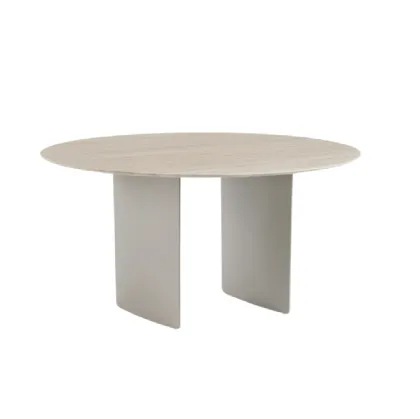 Tavolo rotondo Foil con top in marmo di Midj