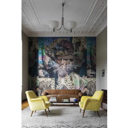 Carta da parati di design con figure sovrapposte AM18 di London Art