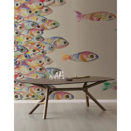 Carta da parati con soggetto pesci colorati Flutter di London Art