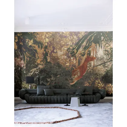 Carta da parati con salto di tigre Gobelin II di London Art