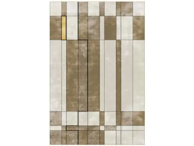 Tappeto dalle geometrie astratte Face Reloaded Marked Tobacco di Sirecom