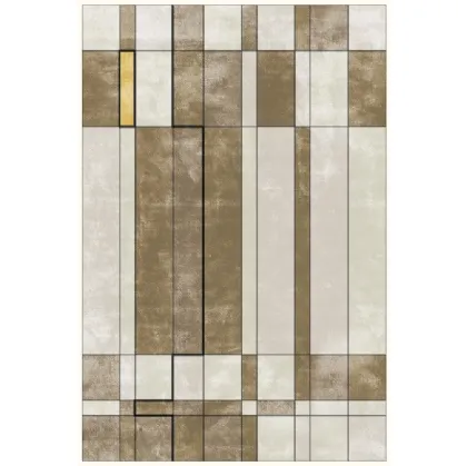 Tappeto dalle geometrie astratte Face Reloaded Marked Tobacco di Sirecom