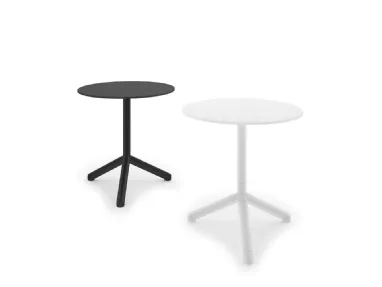 Tavolino Join Table con top in laminato Bianco o Nero e base in alluminio di Infiniti