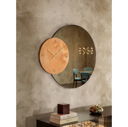 Orologio da parete in grès porcellanato con specchio Leave di Tonin Casa