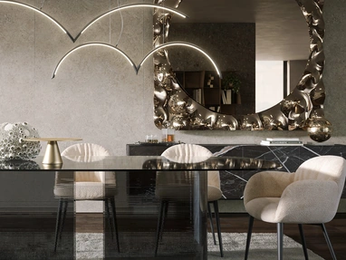 Specchiera Afrodite maxi con cornice in vetro fuso di Tonin Casa