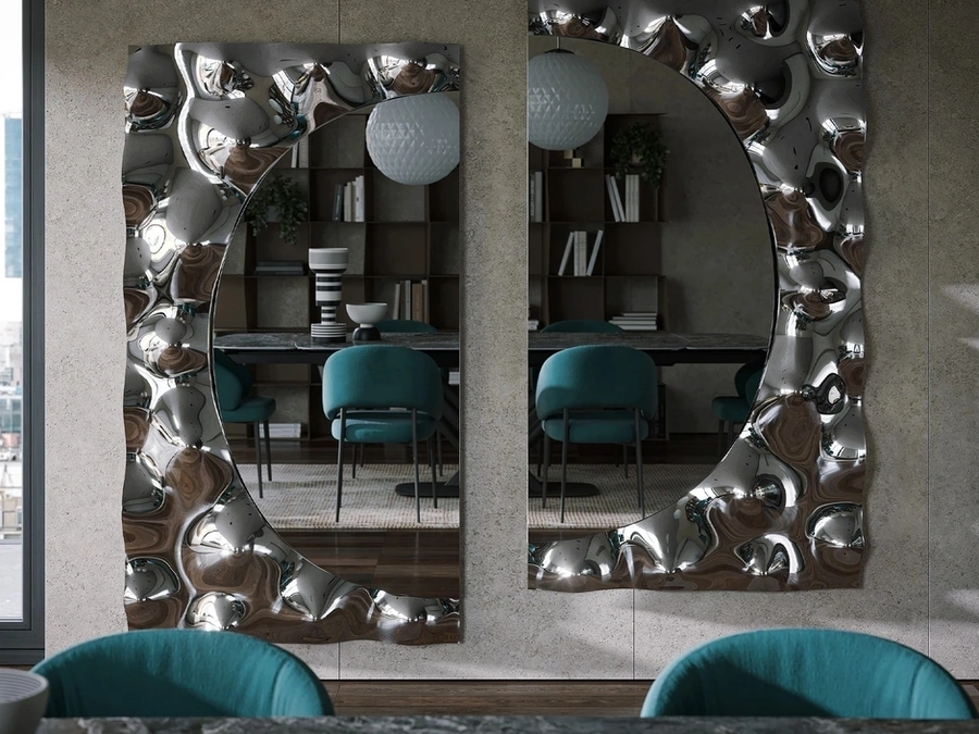 Specchiera di design con cornice in vetro fuso Afrodite di Tonin Casa