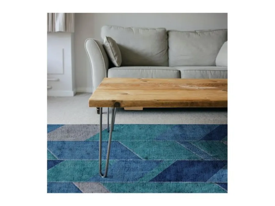 Tappeto che ricorda i colori del mare Tangram Sea di Sirecom