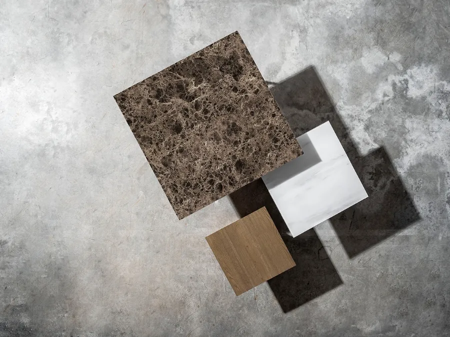 Tavolini Tetris Quadrati in vetro o legno di Devina Nais