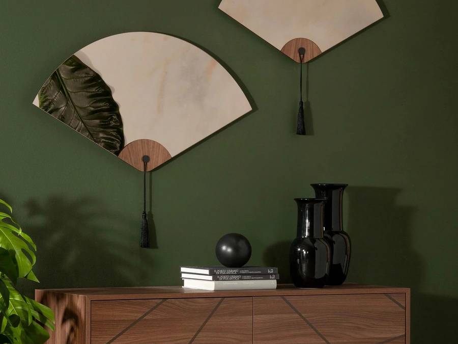 Specchio di design con particolare in legno Winderly di Tonin Casa