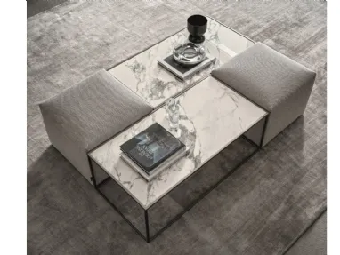 Tavolino Unit in marmo e tessuto imbottito di Ditre Italia