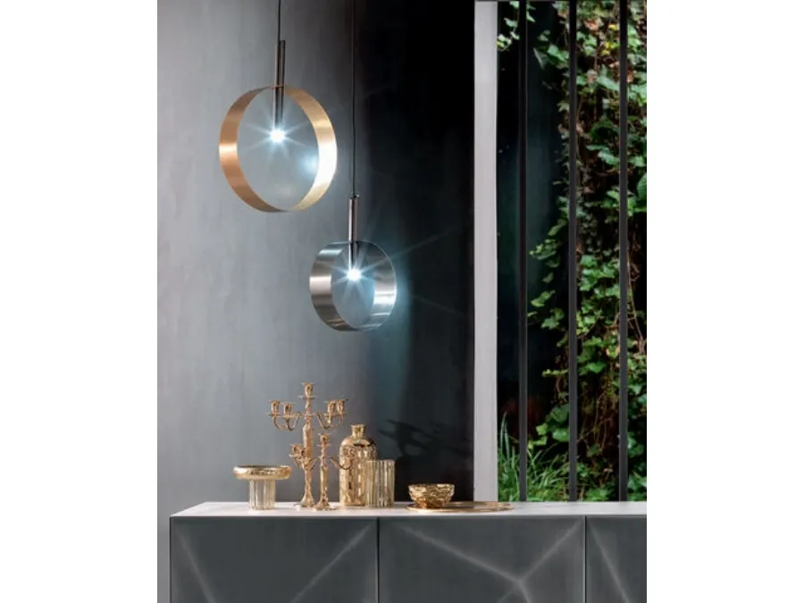 Lampada a sospensione Led Loop SS in metallo verniciato di Riflessi