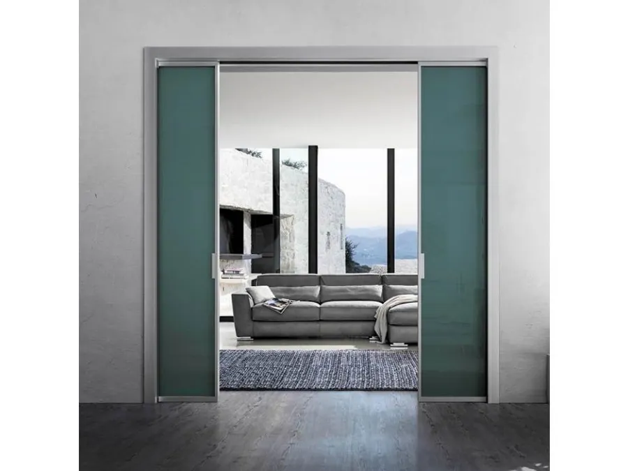 Porta scorrevole per interni con vetro colorato Zeus a Scomparsa di Doal