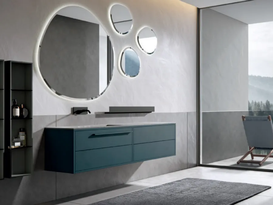 Mobile da Bagno sospeso in laccato opaco Ade 003 di Edoné