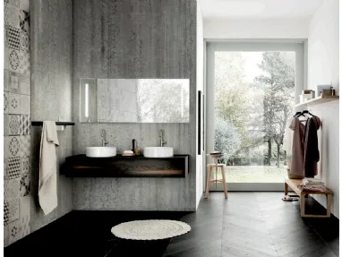 Mobile da Bagno sospeso con doppio lavabo Teddy 01 di Alta Corte