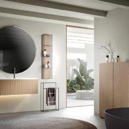 Mobile da Bagno sospeso Atena 05 in nobilitato rovere zenzero di Edoné