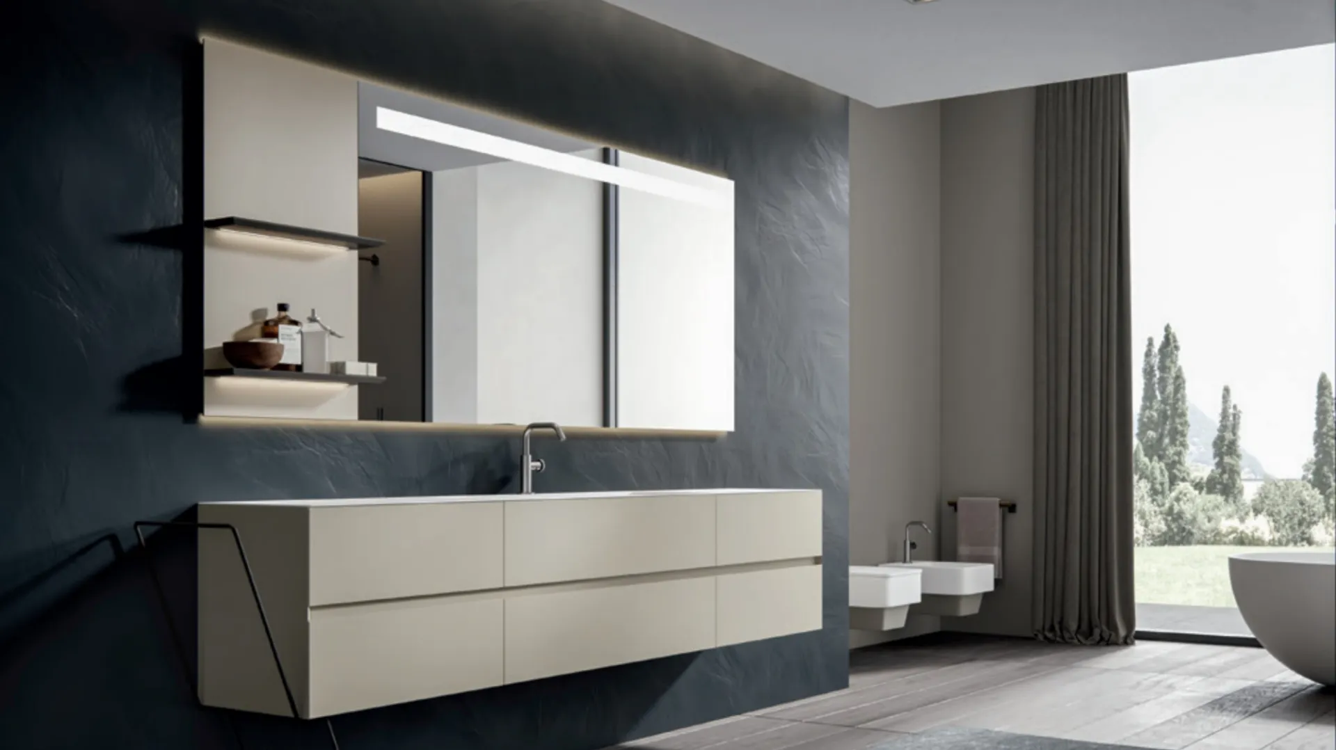 Mobile bagno sospeso moderno - Le Chic Arredamenti