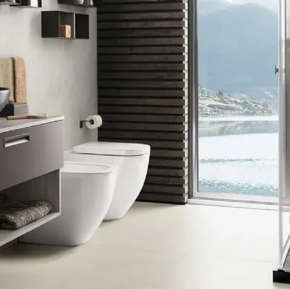 Mobile da Bagno sospeso in laccato e melaminico Light 05 di Archeda