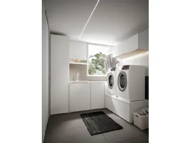 Mobile da Bagno per lavanderia in nobilitato bianco Minerva 09 di Edoné