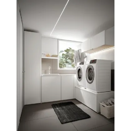 Mobile da Bagno per lavanderia in nobilitato bianco Minerva 09 di Edoné