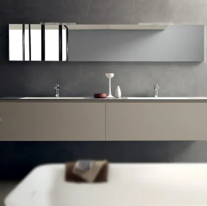 Mobile da Bagno sospeso in laminato Beige Light di Modulnova