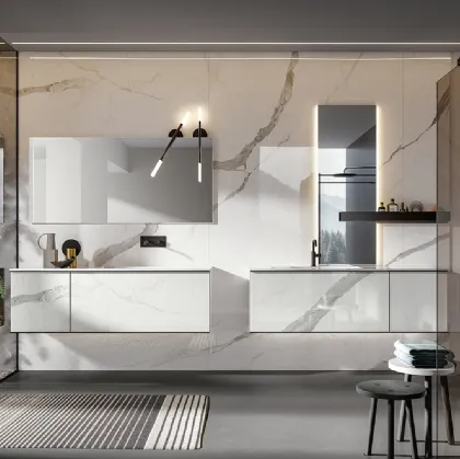 Mobile da Bagno Rea finitura effetto Marmo lucido di Edoné