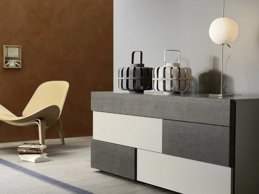 Comò Insieme in laccato e legno di Sangiacomo