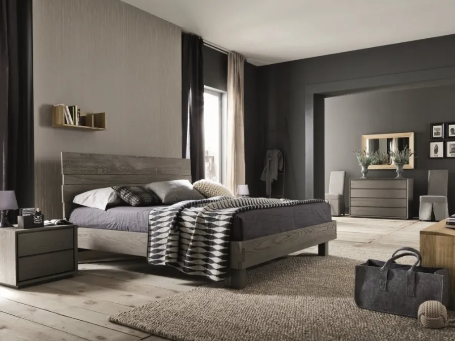 Letto matrimoniale moderno in rovere Kenzo di Alta Corte