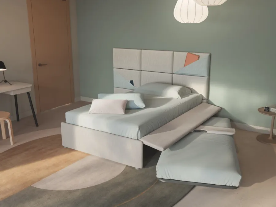 Letto singolo con letto estraibile Boiserie Marlene di Twils