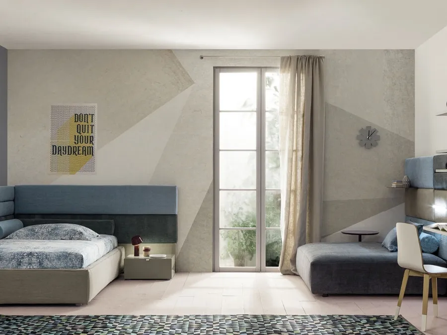 Letto Singolo in tessuto Boiserie Set di Twils