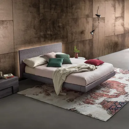 Letto in massello con testiera sospesa retroilluminata Zen Elegance di Devina Nais