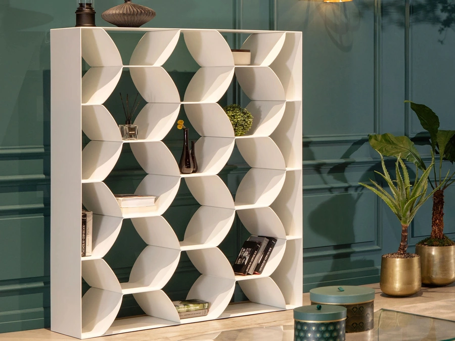 Libreria di design Honeybook in acciaio verniciato di Tonin Casa