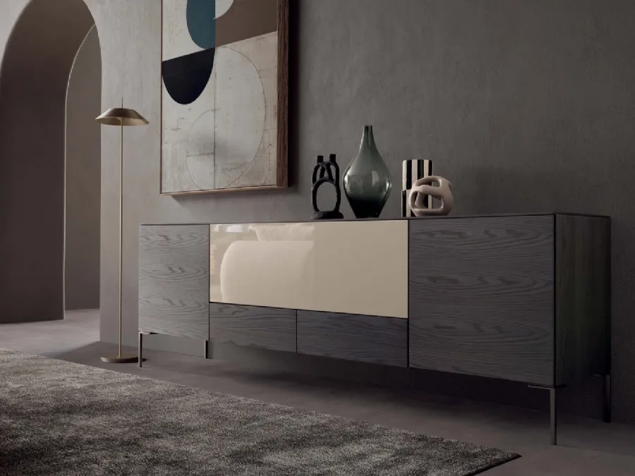 Madia I-Modul Art in legno e laccato lucido di Presotto