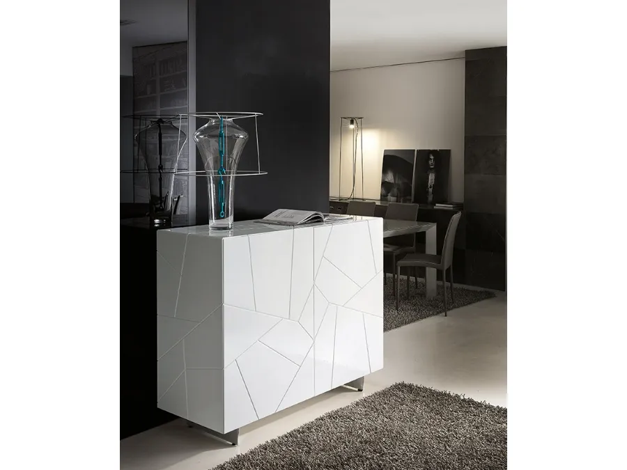 Madia Segno laccata Bianca Opaco di Riflessi