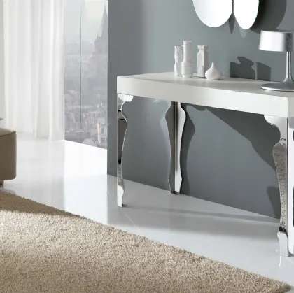 Mobile ingresso Luxury Consolle allungabile in legno con gambe in acciaio di Riflessi