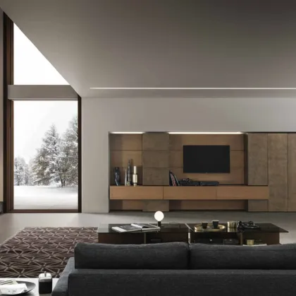 Mobile Porta Tv ModulART 08 in legno e laccato metallico di Presotto