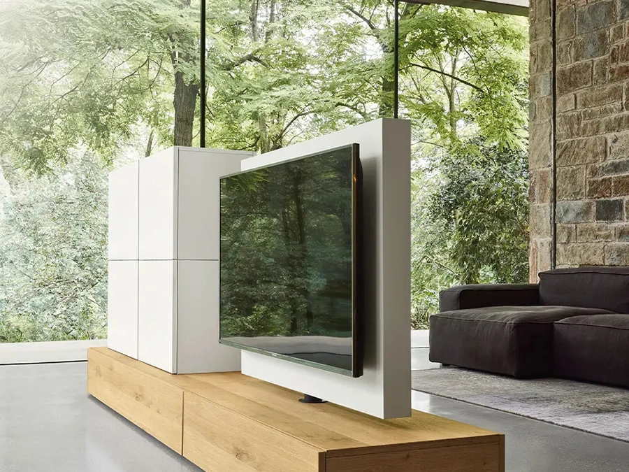 Mobile Porta Tv Tv Units Roto Lampo in legno e laccato di Sangiacomo