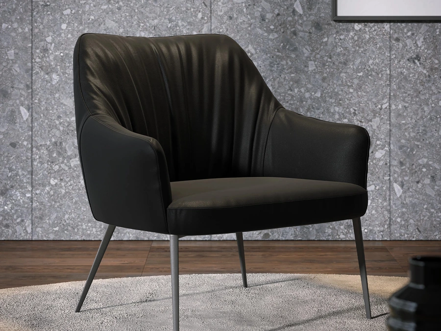 Poltrona in pelle Agata Lounge di Tonin Casa