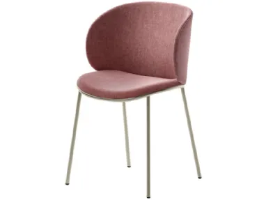 Sedia Fluffy in tessuto imbottito e struttura in metallo di Veneta Cucine