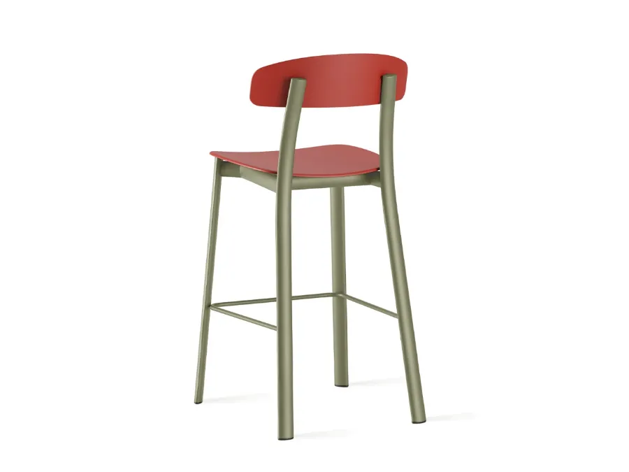 Sgabello Feluca Pop Kitchen Stool in polipropilene con telaio in metallo di Infiniti