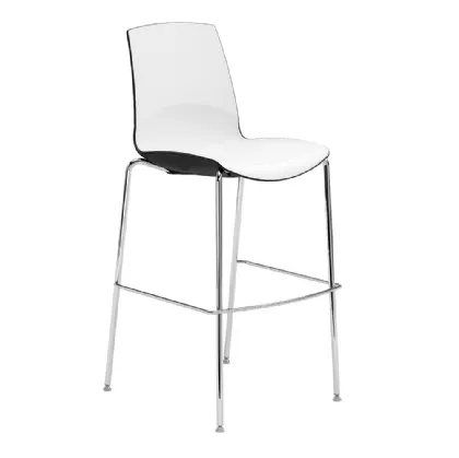 Sgabello Now 4 Legs Stool in polipropilene e acciaio cromato di Infiniti