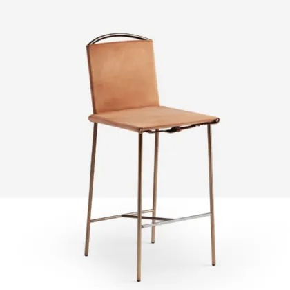 Sgabello Rem in cuoio di Midj