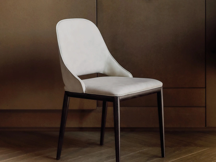 Sedia Malva con seduta rivestita pelle di Tonin Casa