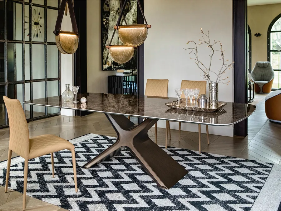 Tavolo Calliope XXL con top in vetro di Tonin Casa