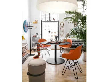 Tavolo rotondo in laminato stratificato con base in metallo Cocktail di Connubia