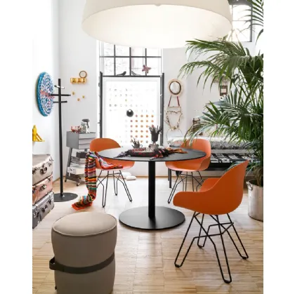 Tavolo rotondo in laminato stratificato con base in metallo Cocktail di Connubia