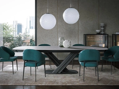 Tavolo Sipario Ext in gres travertino di Tonin Casa