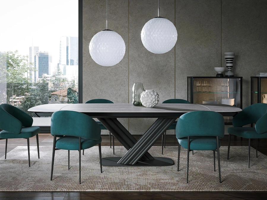 Tavolo Sipario Ext in gres travertino di Tonin Casa