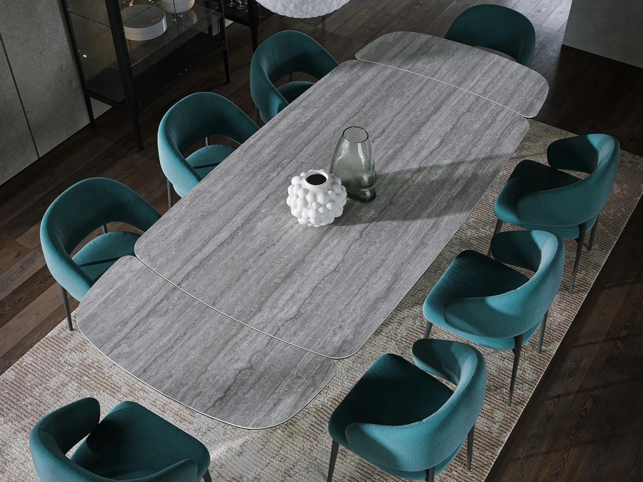 Tavolo Sipario Ext in gres travertino di Tonin Casa