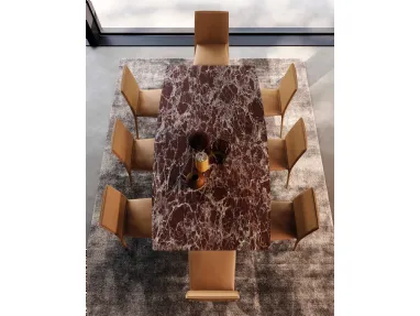 Tavolo Tailor in ceramica Rosso Imperiale di Presotto